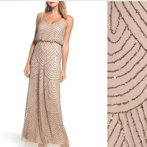 Adrianna Papell Beaded Chiffon Blouson Gown